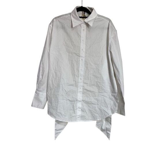 Revolve SER.O.YA Top Womens Size XS White Mel Poplin Button Down Tie Open Back - Picture 3 of 13